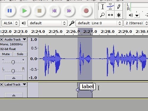 Create labels in audacity